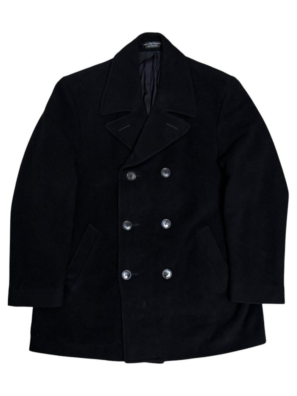 CHAPS RALPH LAUREN Pea Coat Vintage Black Business Winter Jacket Mens XL